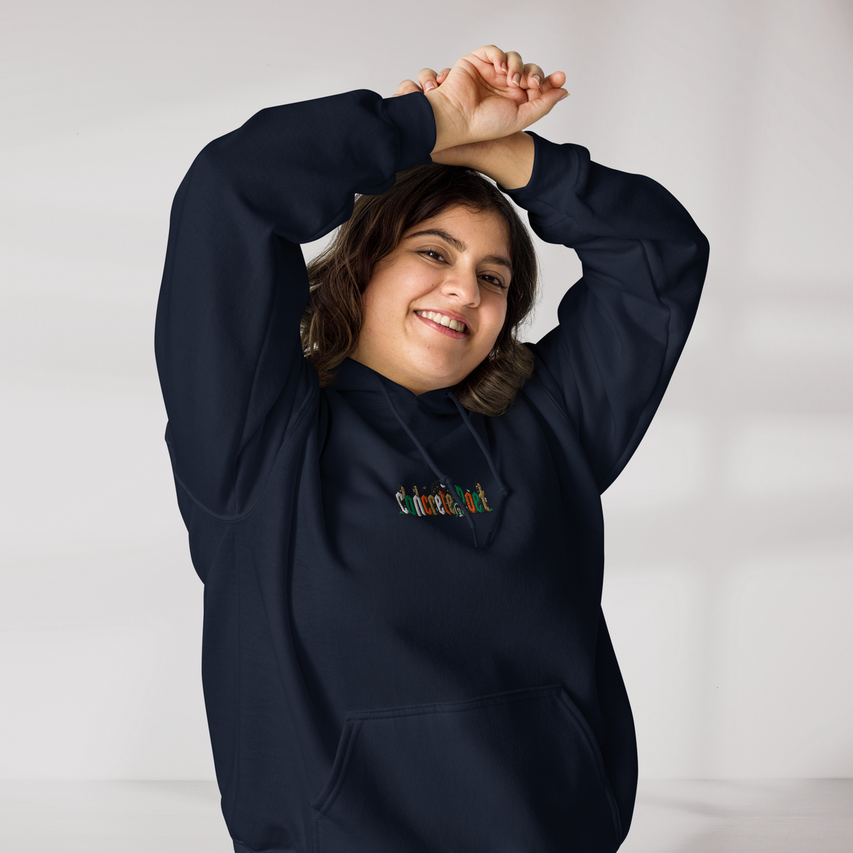 Concrete Poet Hoodie Retro (F) – Farbe Navy – Ansicht 7