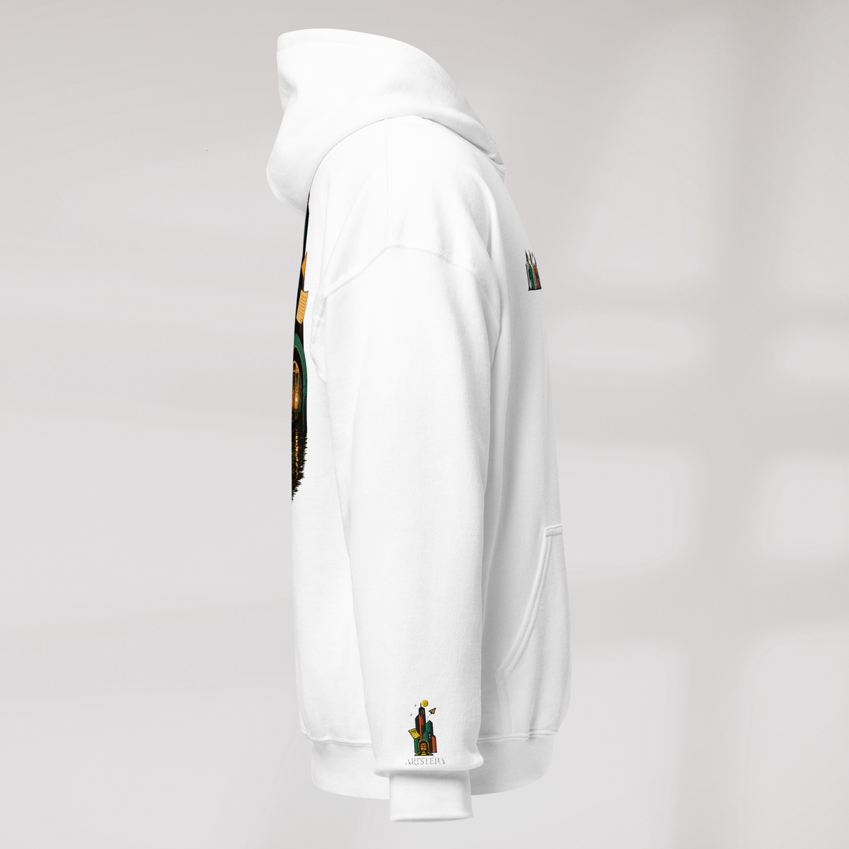 Concrete Poet Hoodie Retro (F) – Farbe Weiß – Ansicht 2