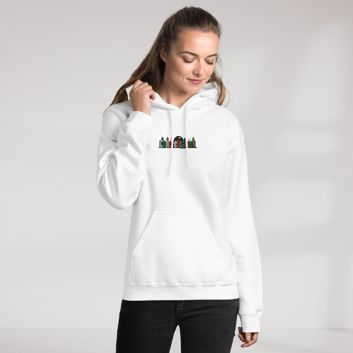 Concrete Poet Hoodie Retro (F) – Farbe Weiß – Ansicht 6