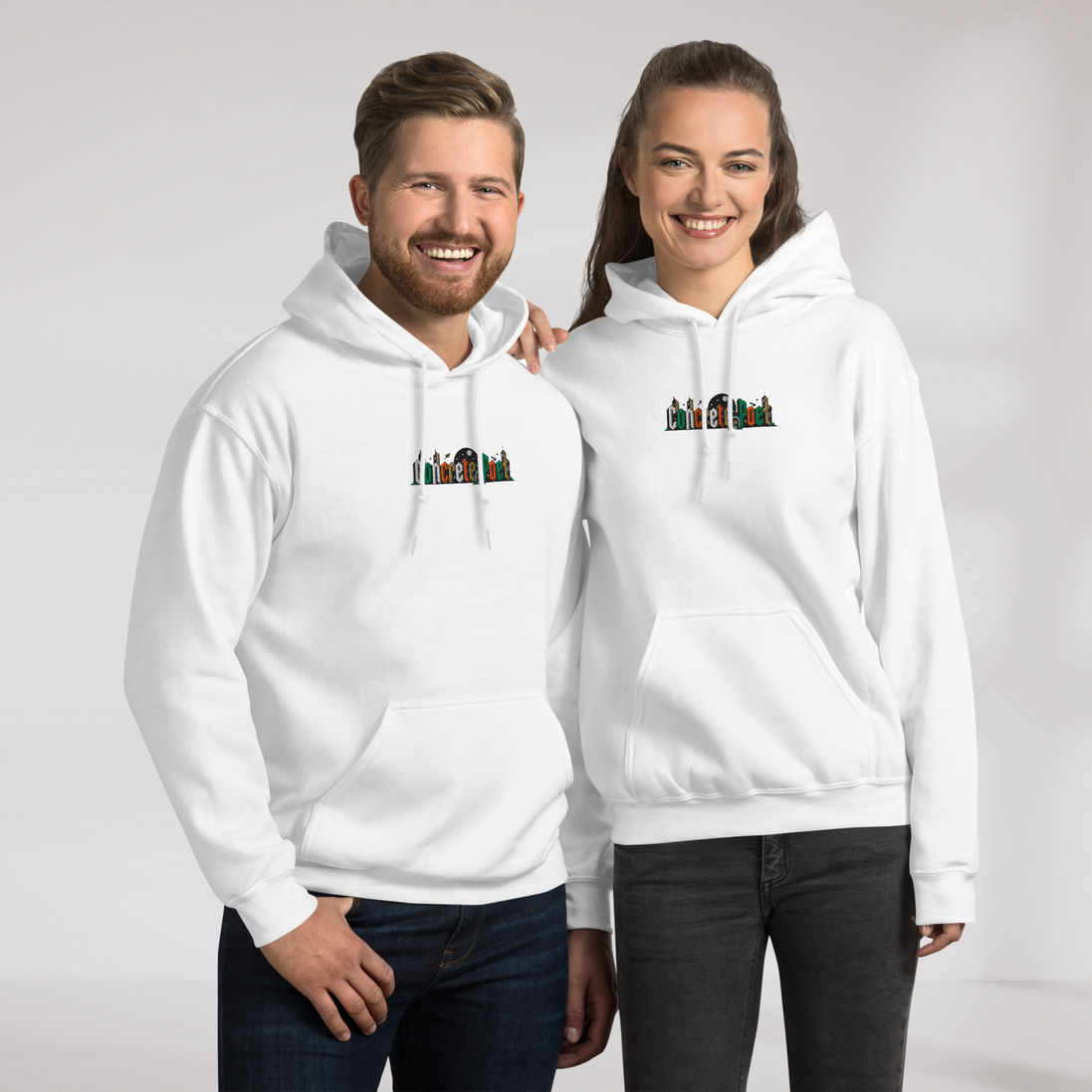 Concrete Poet Hoodie Retro (F) – Farbe Weiß – Ansicht 8