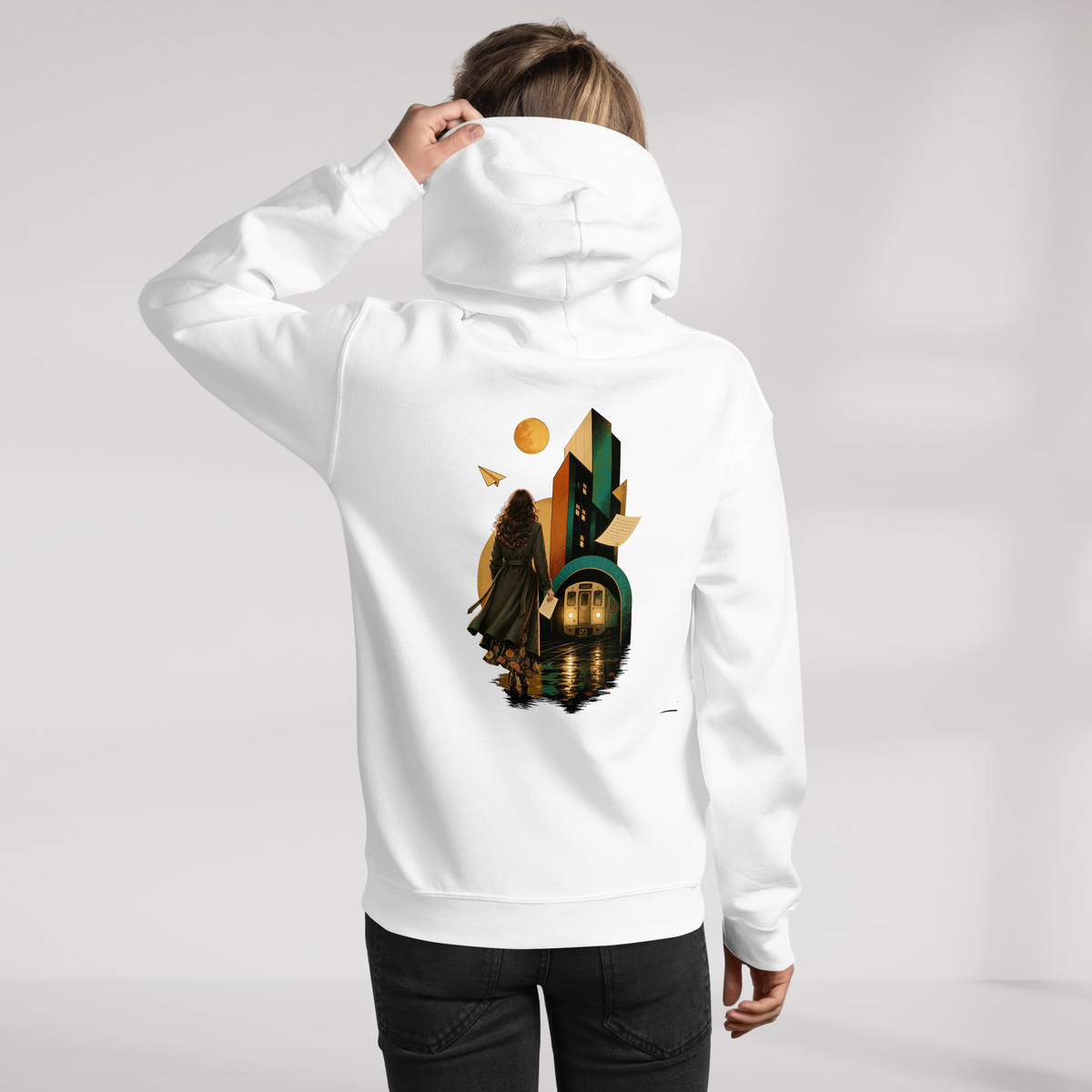 Concrete Poet Hoodie Retro (F) – Farbe Weiß – Ansicht 9