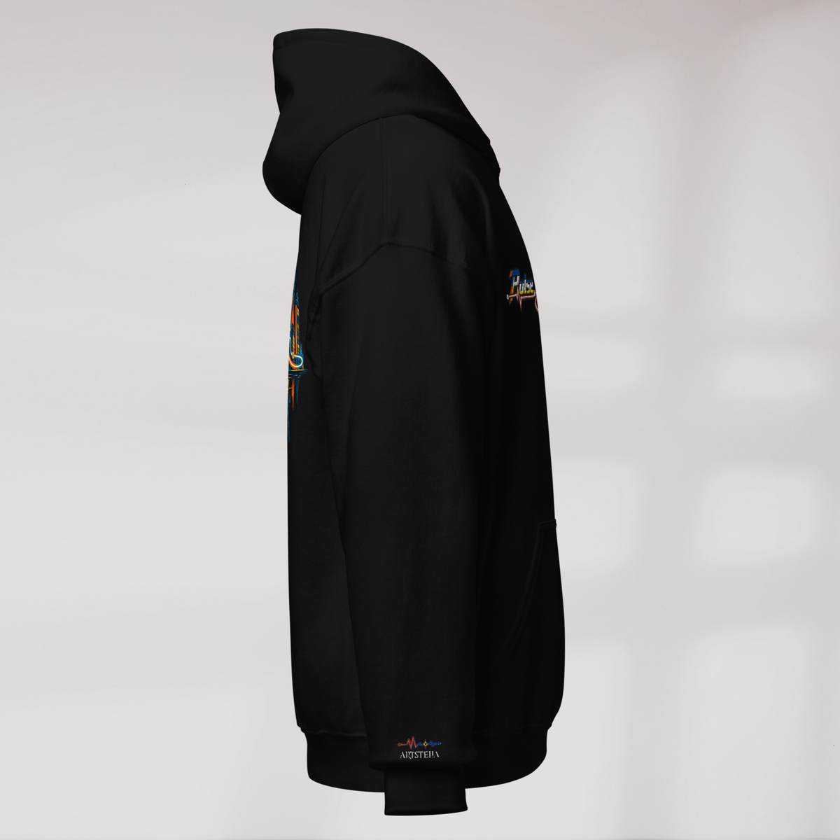 Pulse Wanderer Hoodie Retro – Farbe Schwarz – Ansicht 2