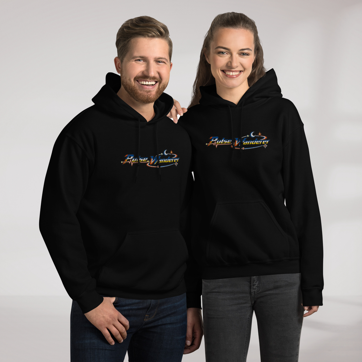 Pulse Wanderer Hoodie Retro – Farbe Schwarz – Ansicht 7