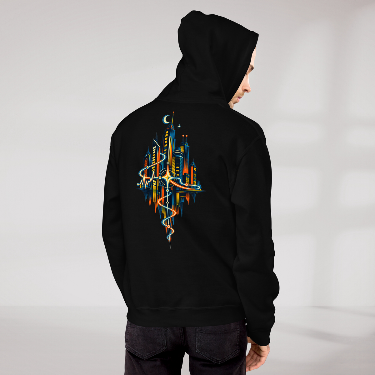 Pulse Wanderer Hoodie Retro – Farbe Schwarz – Ansicht 9