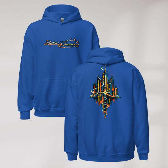 Pulse Wanderer Hoodie Retro – Farbe Royalblau – Ansicht 1