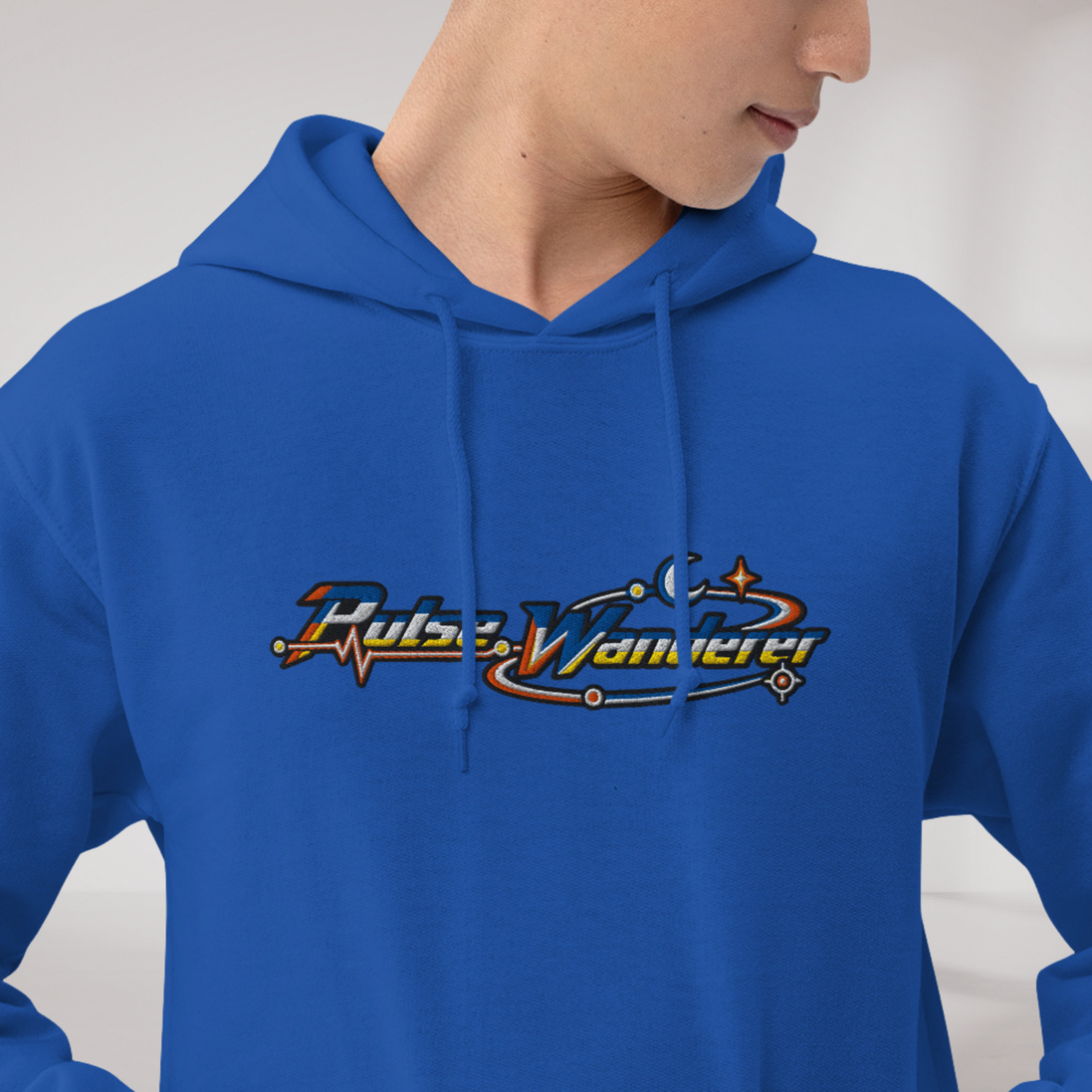 Pulse Wanderer Hoodie Retro – Farbe Royalblau – Ansicht 4