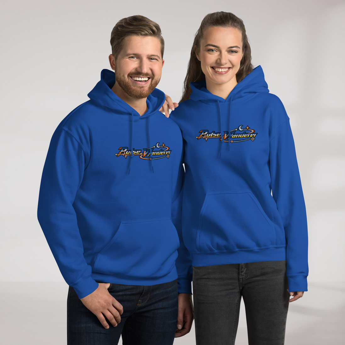 Pulse Wanderer Hoodie Retro – Farbe Royalblau – Ansicht 7