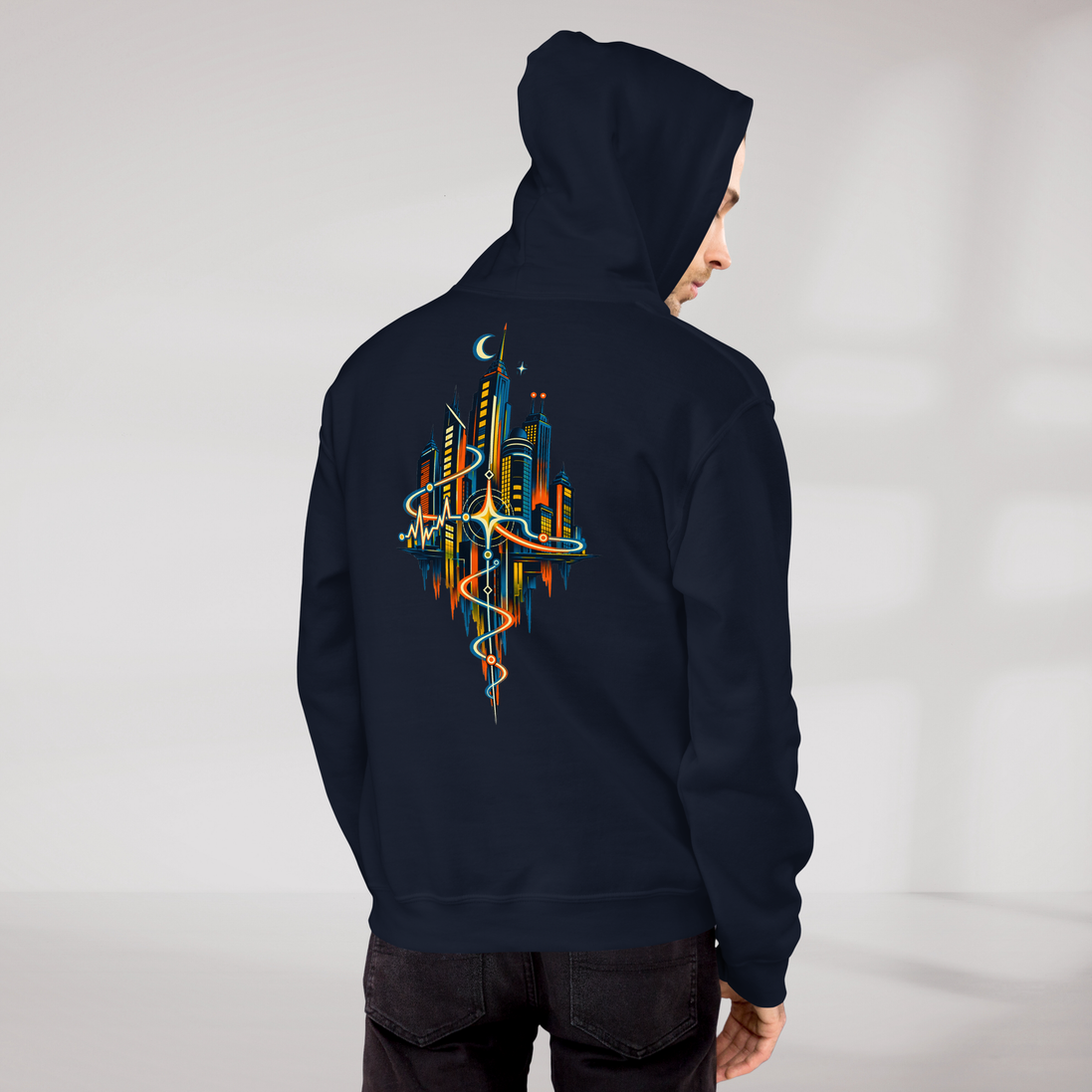 Pulse Wanderer Hoodie Retro – Farbe Navy – Ansicht 10