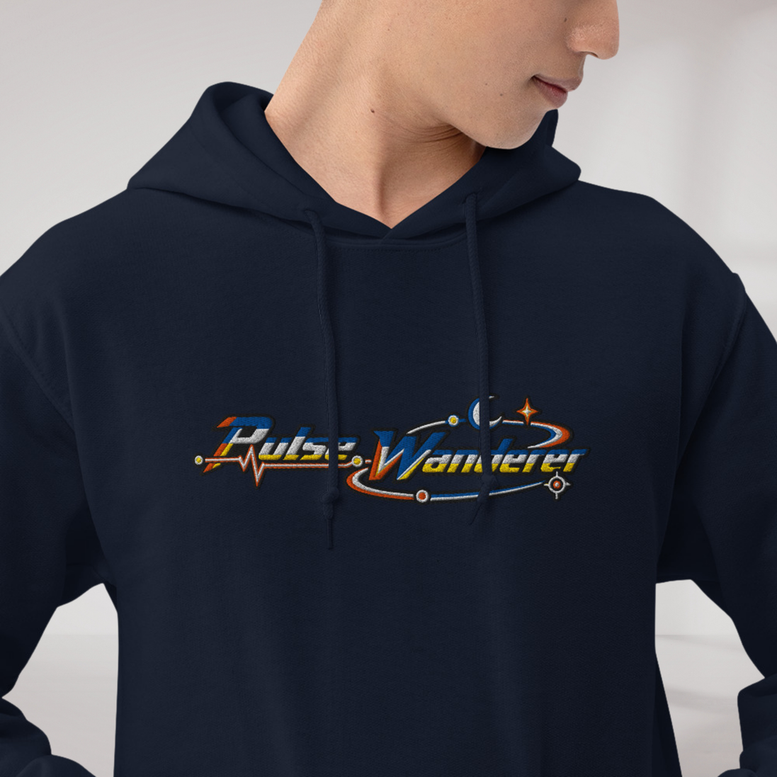 Pulse Wanderer Hoodie Retro – Farbe Navy – Ansicht 4