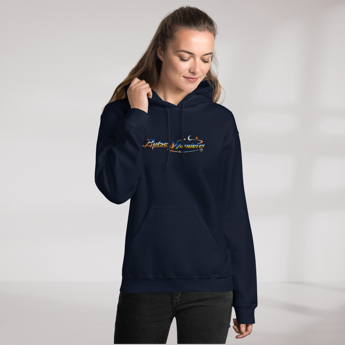 Pulse Wanderer Hoodie Retro – Farbe Navy – Ansicht 7