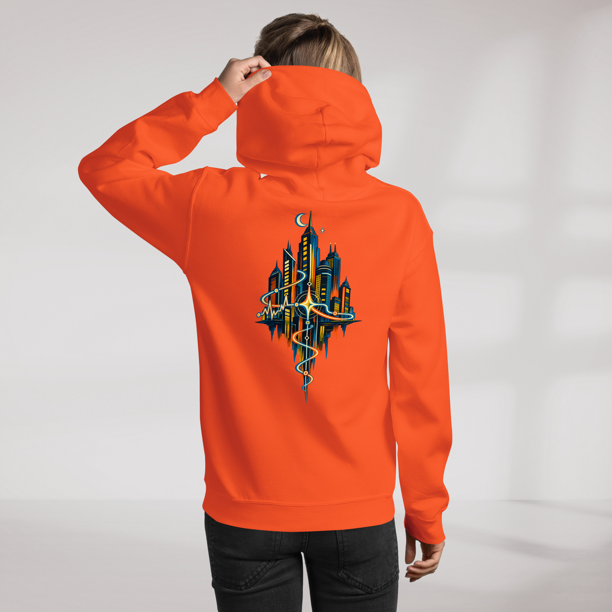 Pulse Wanderer Hoodie Retro – Farbe Orange – Ansicht 11