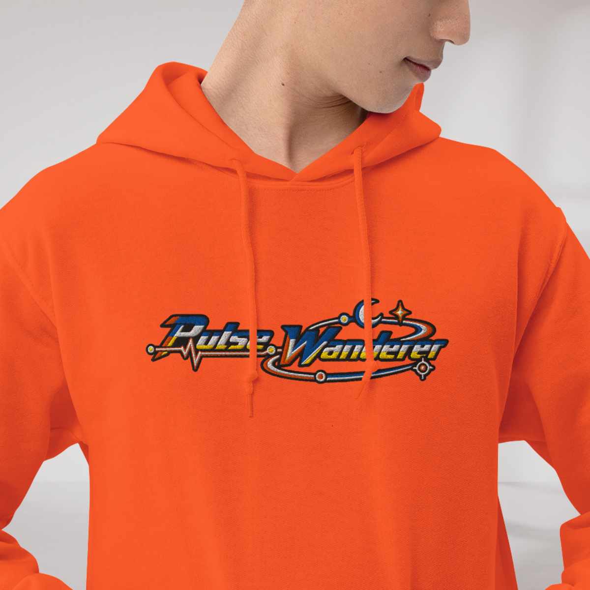 Pulse Wanderer Hoodie Retro – Farbe Orange – Ansicht 4