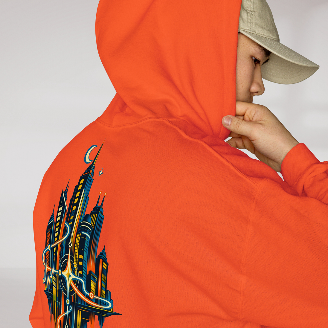 Pulse Wanderer Hoodie Retro – Farbe Orange – Ansicht 5