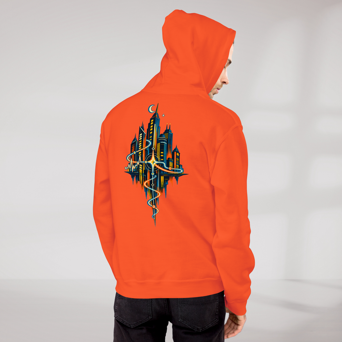 Pulse Wanderer Hoodie Retro – Farbe Orange – Ansicht 9