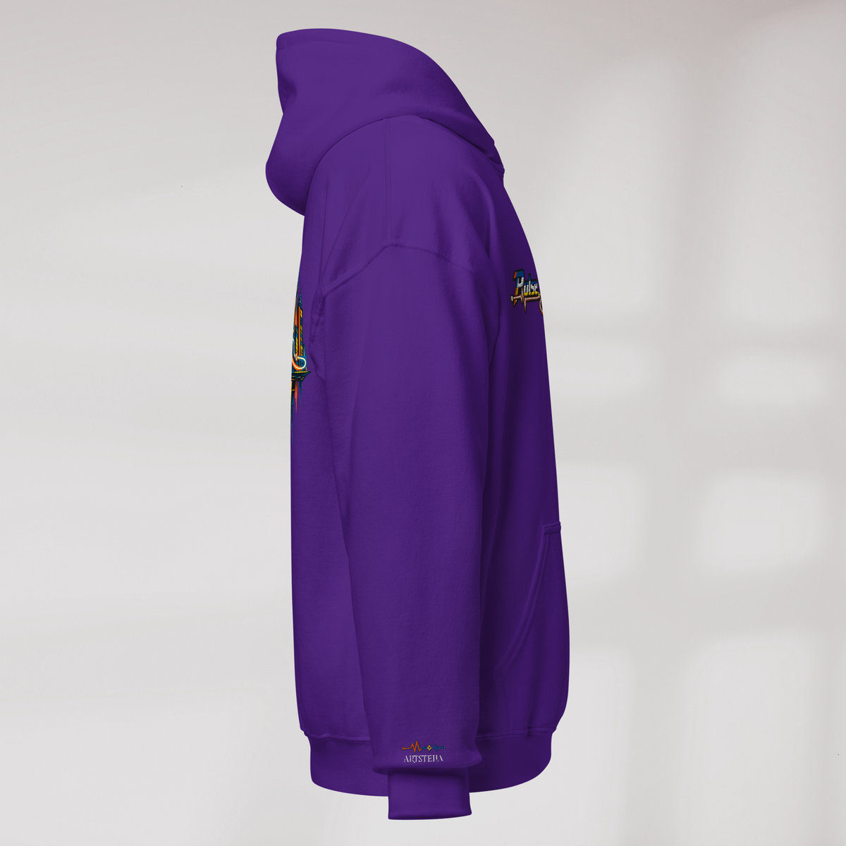 Pulse Wanderer Hoodie Retro – Farbe Lila – Ansicht 2