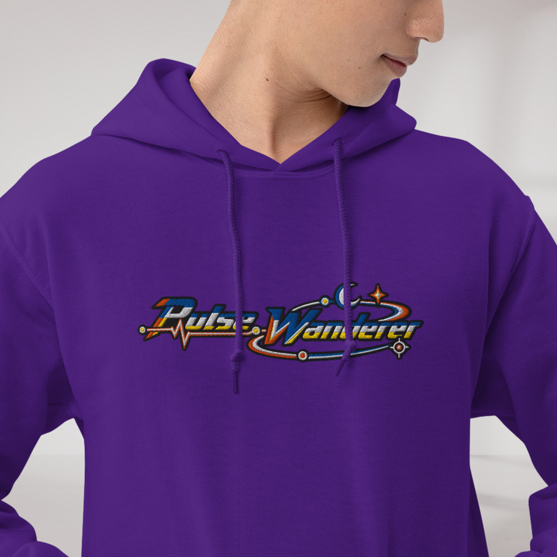 Pulse Wanderer Hoodie Retro – Farbe Lila – Ansicht 4