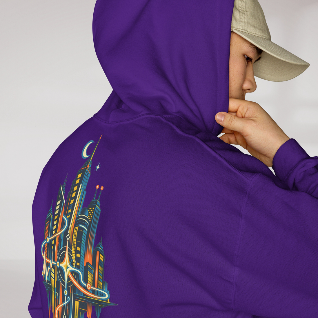 Pulse Wanderer Hoodie Retro – Farbe Lila – Ansicht 5