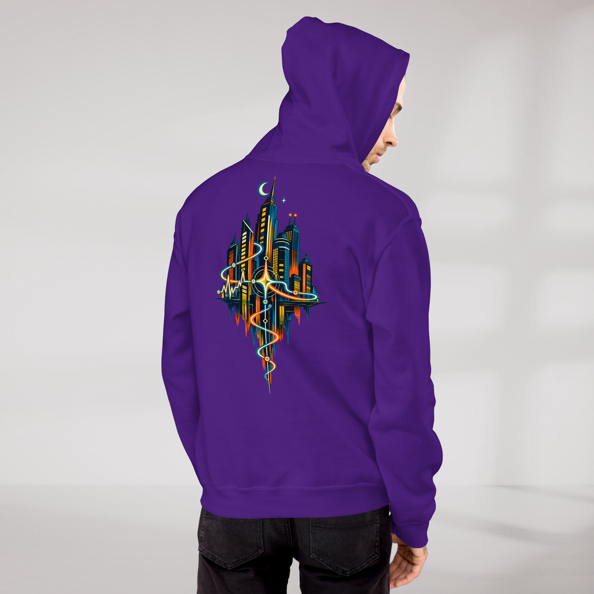 Pulse Wanderer Hoodie Retro – Farbe Lila – Ansicht 9