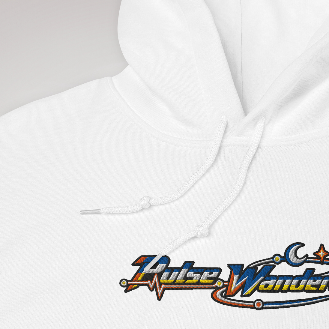 Pulse Wanderer Hoodie Retro – Farbe Weiß – Ansicht 3