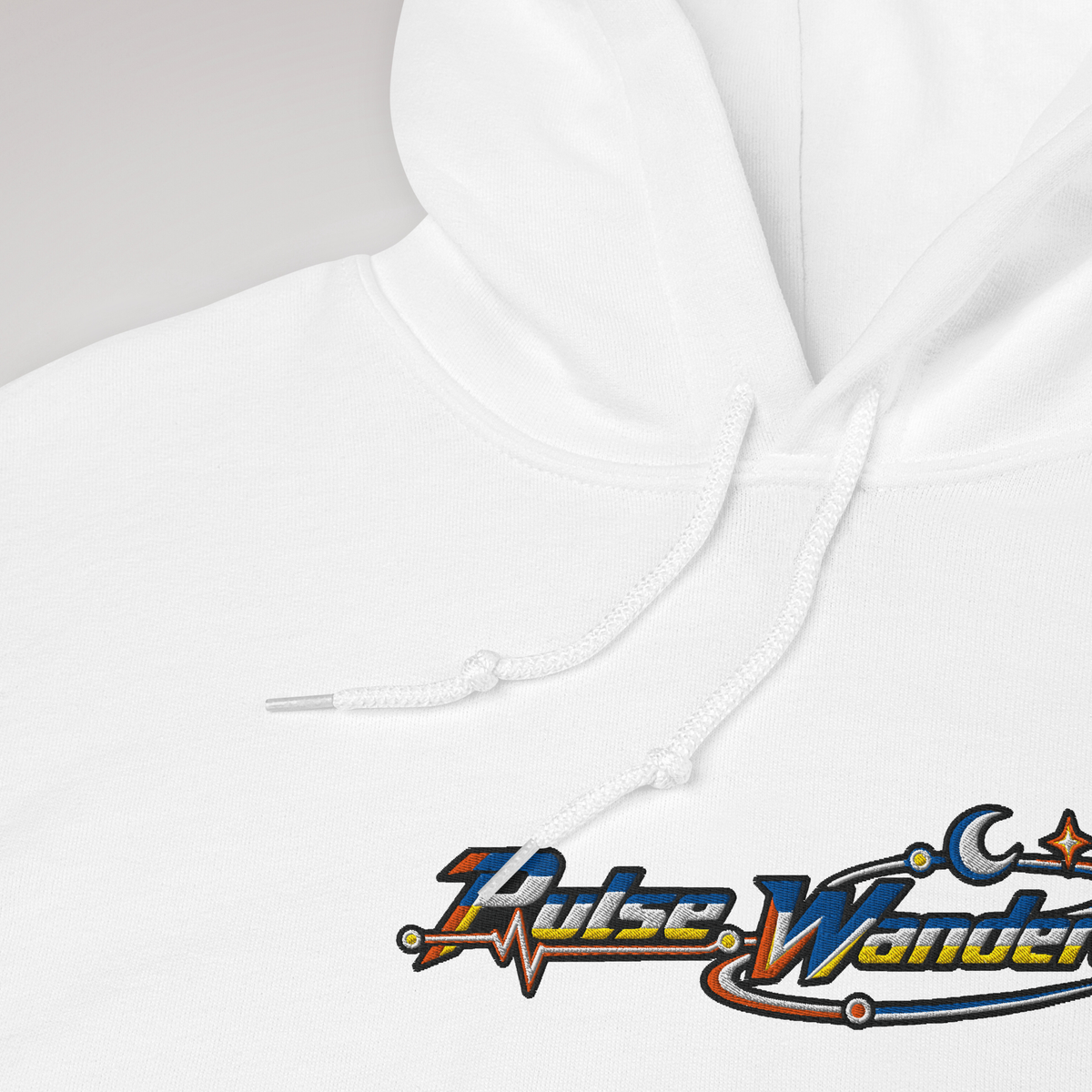 Pulse Wanderer Hoodie Retro – Farbe Weiß – Ansicht 3