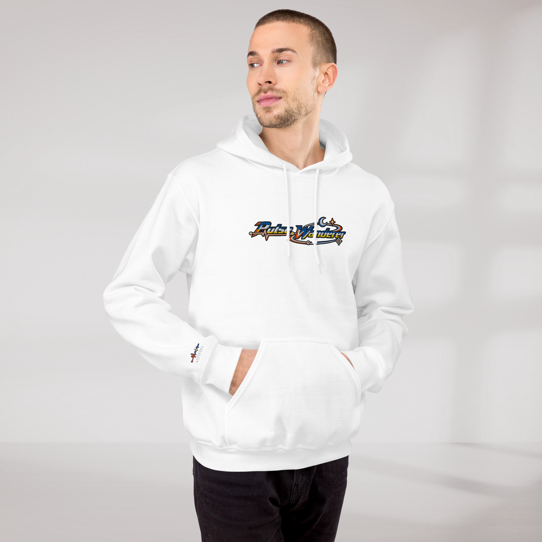 Pulse Wanderer Hoodie Retro – Farbe Weiß – Ansicht 8