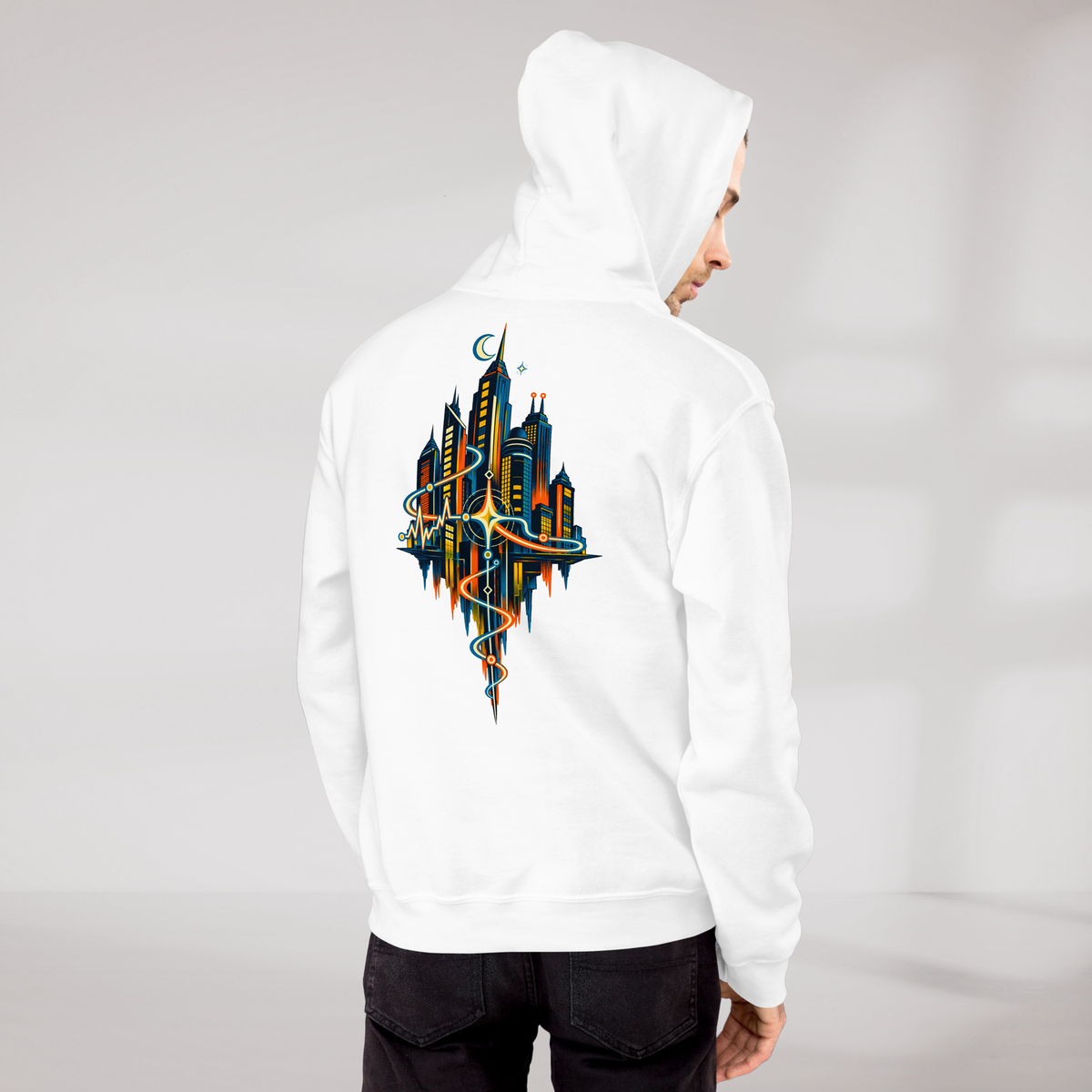 Pulse Wanderer Hoodie Retro – Farbe Weiß – Ansicht 9