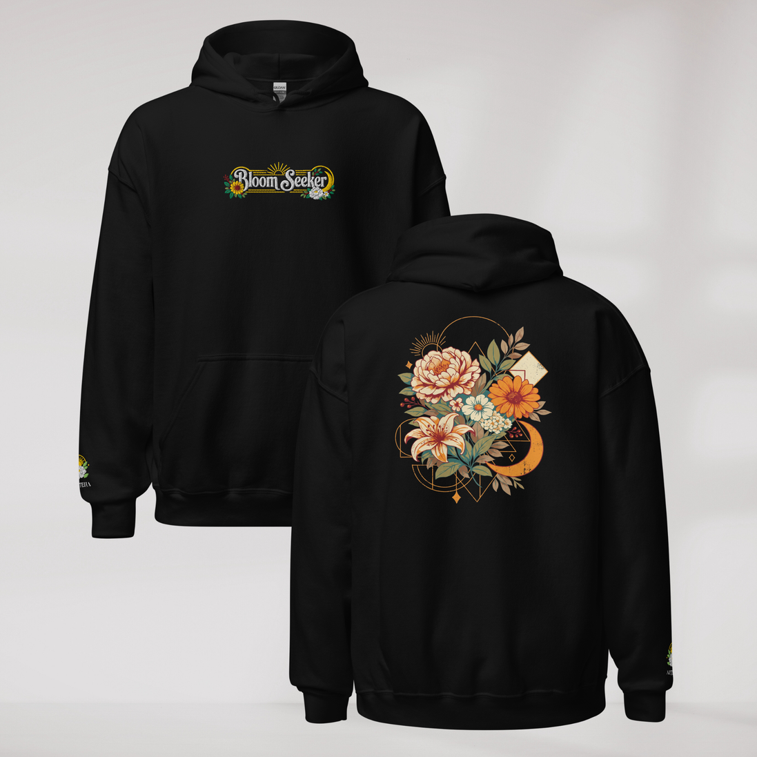 Bloom Seeker Hoodie Retro – Farbe Schwarz – Ansicht 1
