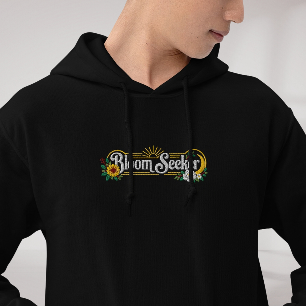 Bloom Seeker Hoodie Retro – Farbe Schwarz – Ansicht 4