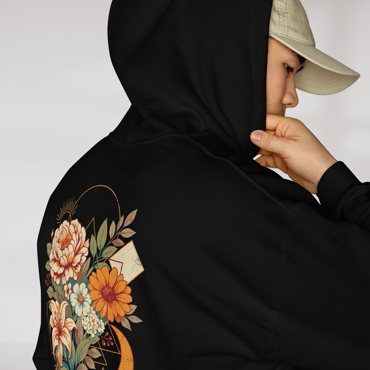 Bloom Seeker Hoodie Retro – Farbe Schwarz – Ansicht 7