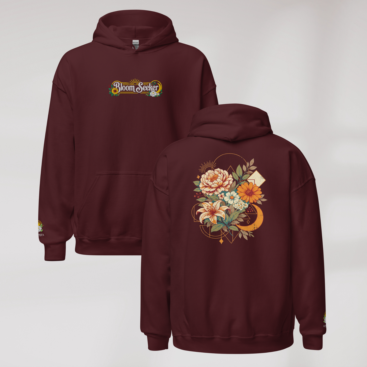 Bloom Seeker Hoodie Retro – Farbe Kastanienbraun – Ansicht 1