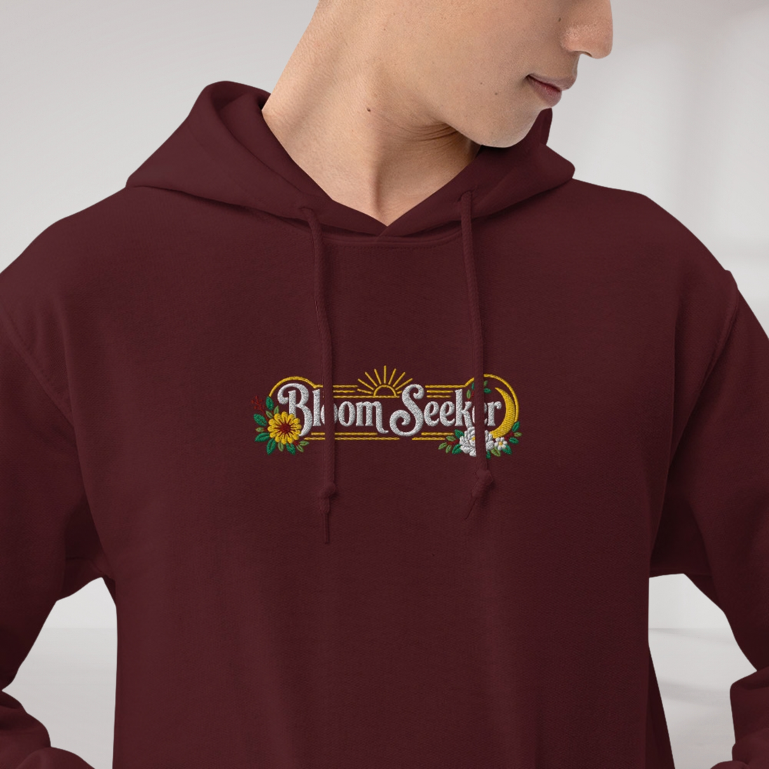 Bloom Seeker Hoodie Retro – Farbe Kastanienbraun – Ansicht 4