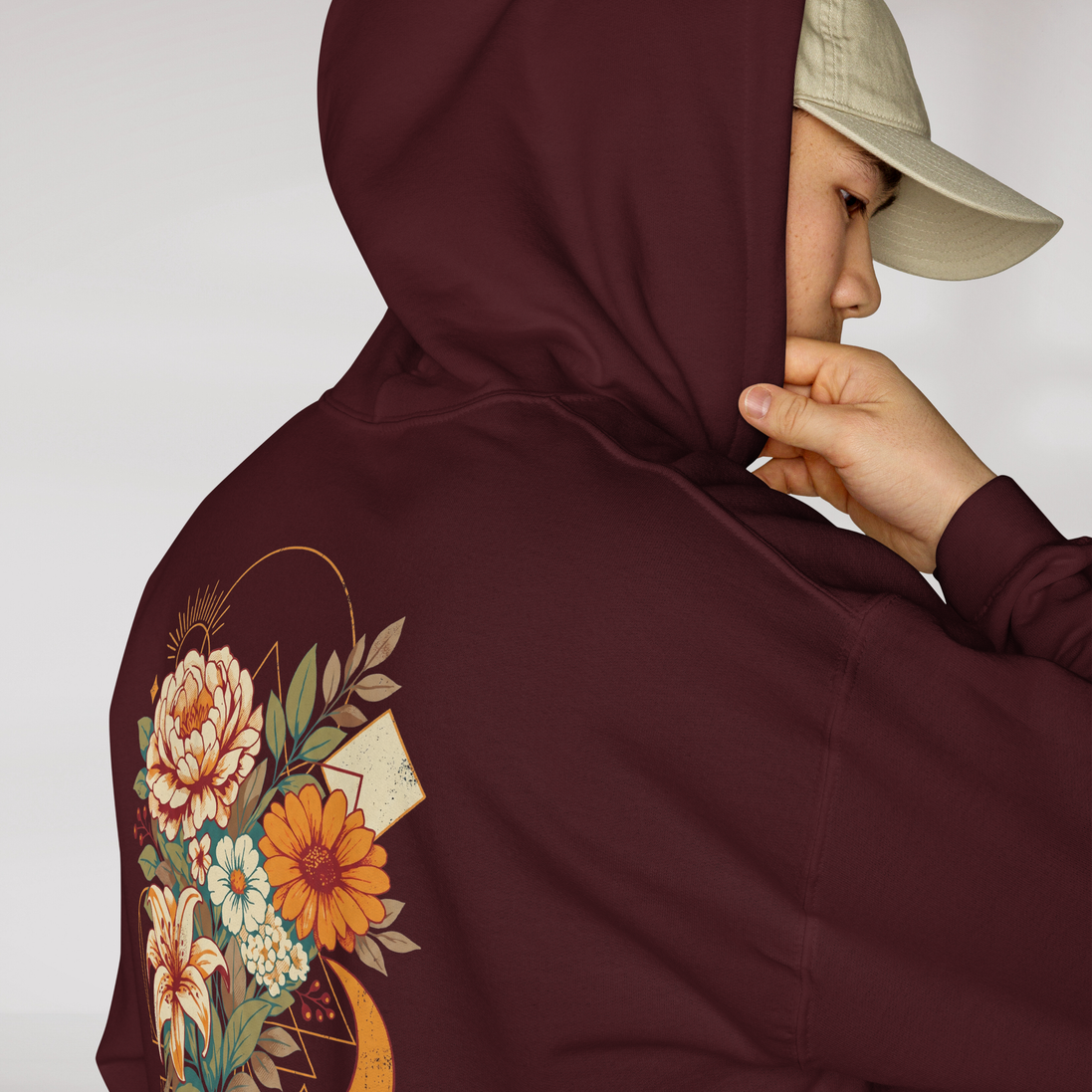 Bloom Seeker Hoodie Retro – Farbe Kastanienbraun – Ansicht 5