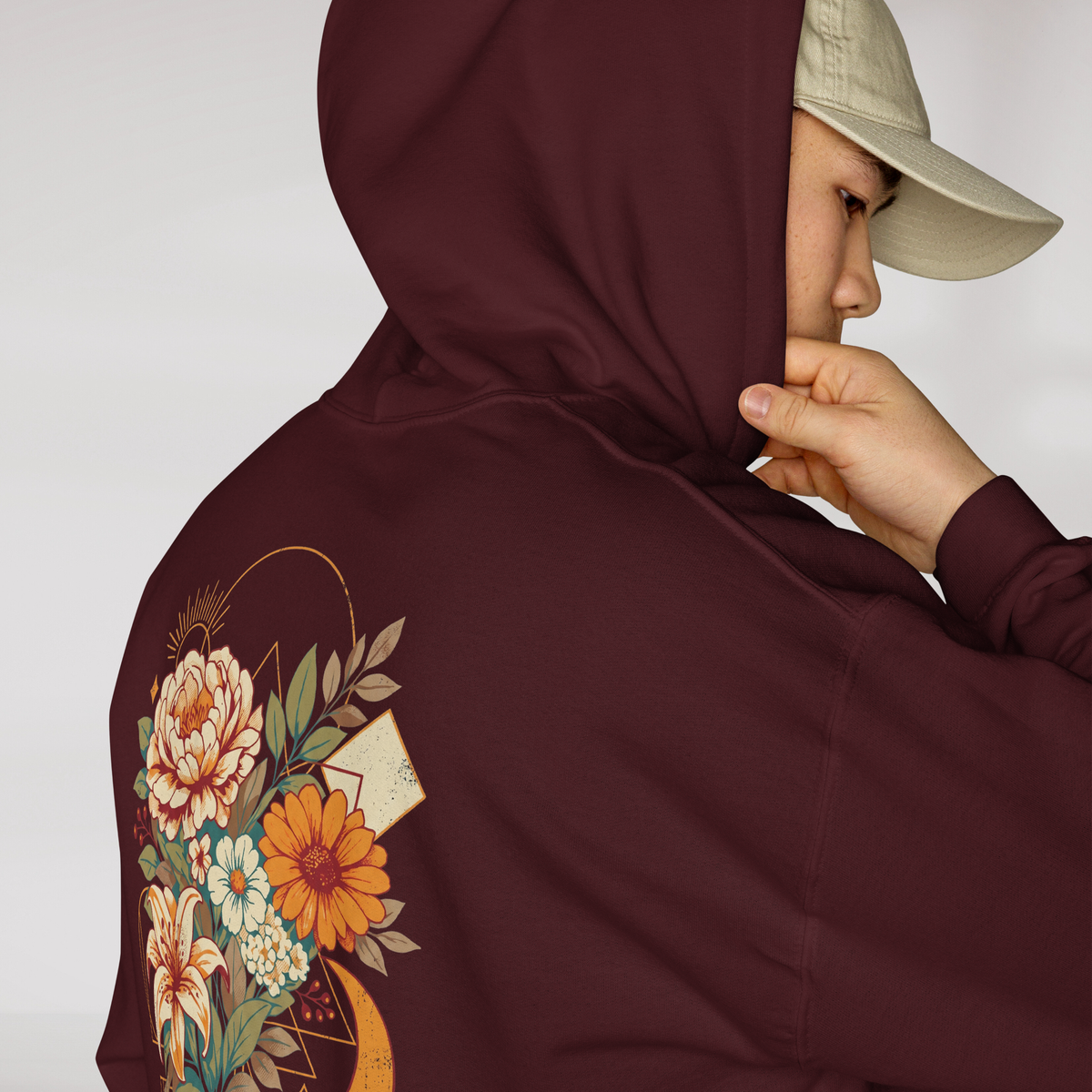 Bloom Seeker Hoodie Retro – Farbe Kastanienbraun – Ansicht 5