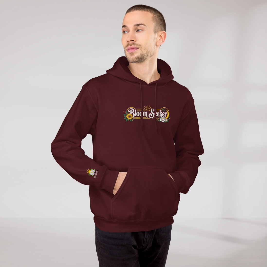 Bloom Seeker Hoodie Retro – Farbe Kastanienbraun – Ansicht 7