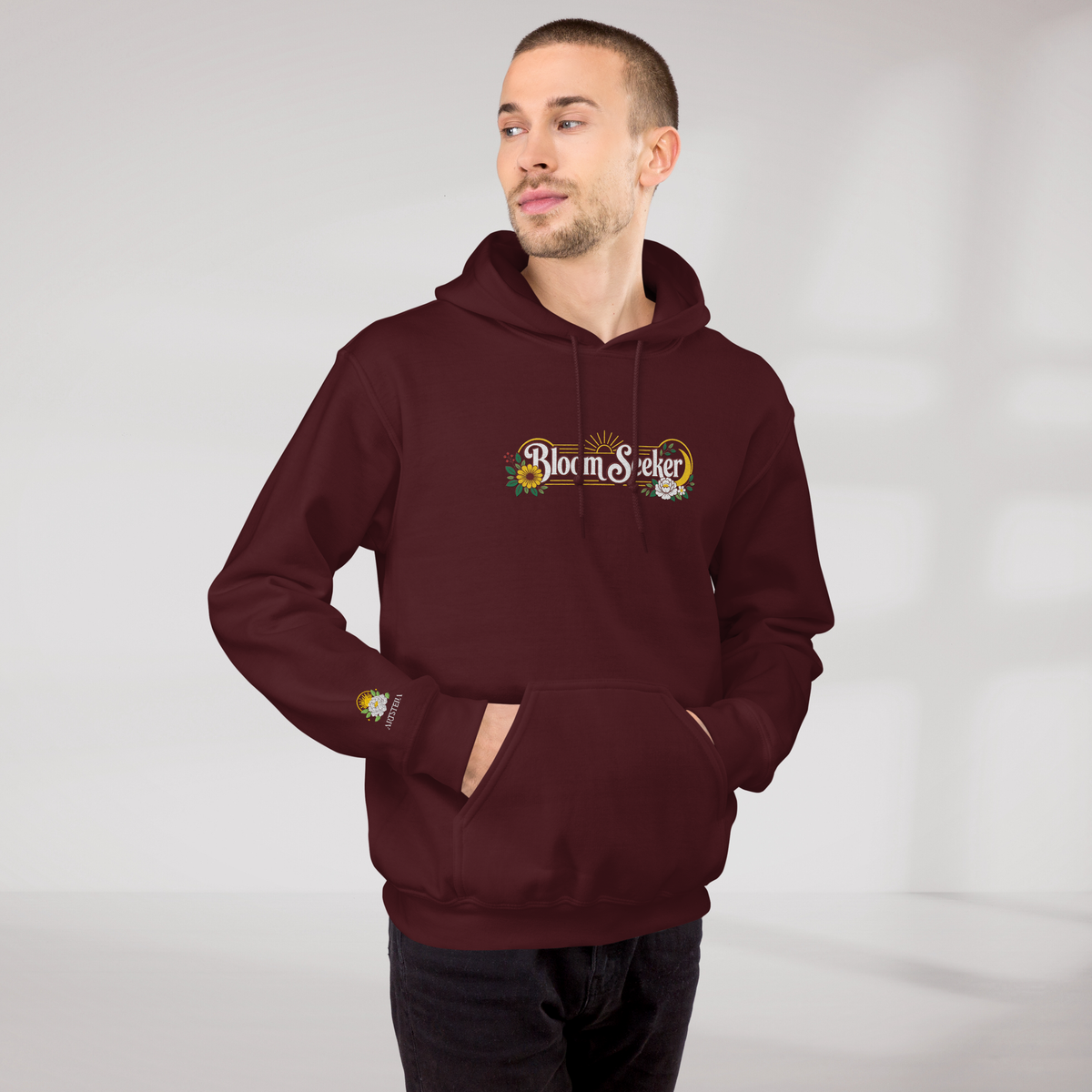 Bloom Seeker Hoodie Retro – Farbe Kastanienbraun – Ansicht 7