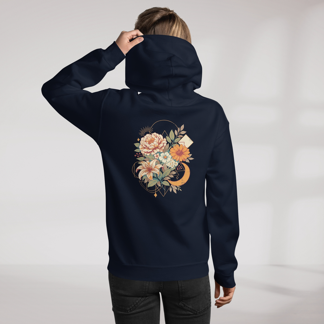 Bloom Seeker Hoodie Retro – Farbe Navy – Ansicht 11