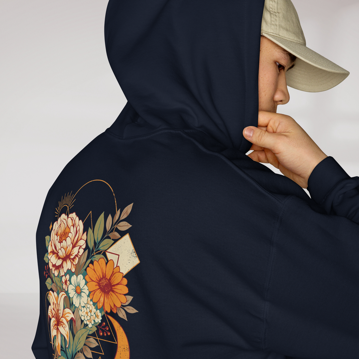 Bloom Seeker Hoodie Retro – Farbe Navy – Ansicht 6