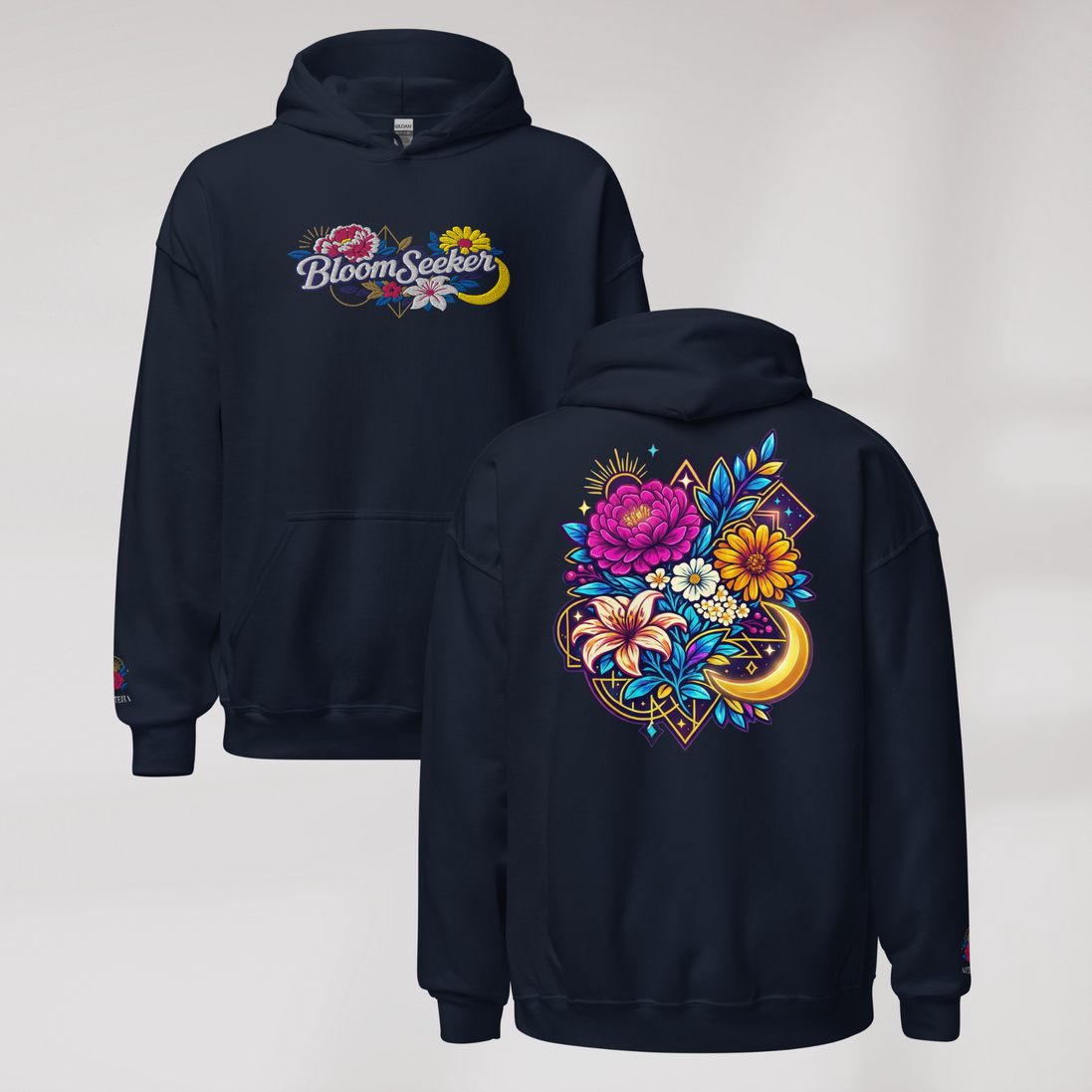Bloom Seeker Hoodie Vibrant – Farbe Navy – Ansicht 1