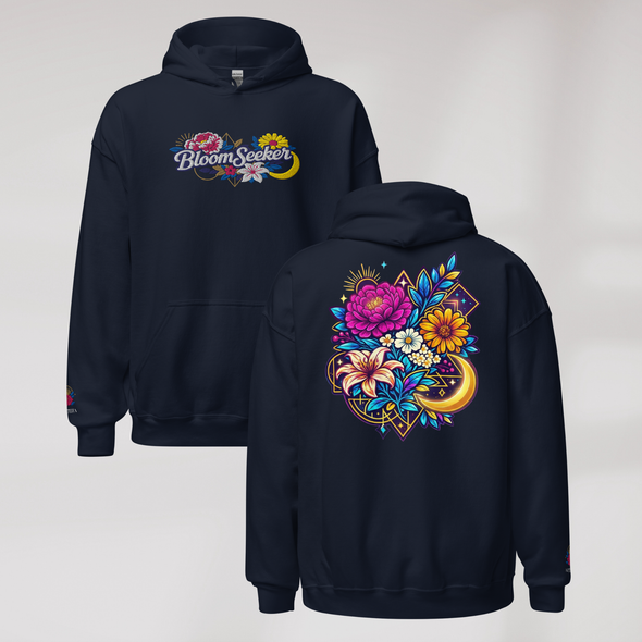 Bloom Seeker Hoodie Vibrant – Farbe Navy – Ansicht 1