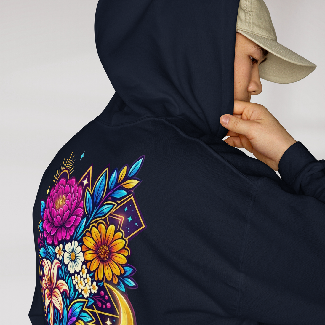 Bloom Seeker Hoodie Vibrant – Farbe Navy – Ansicht 3