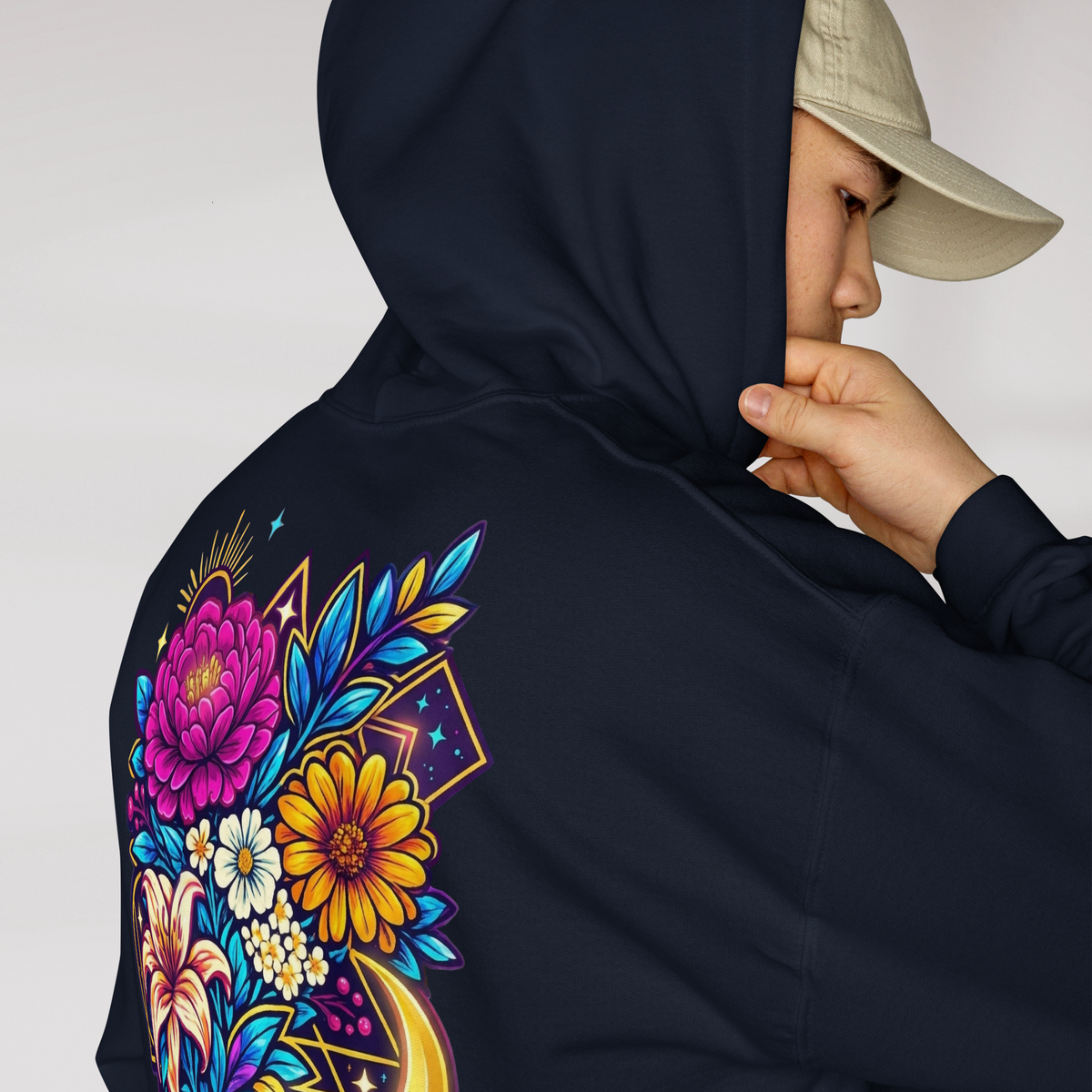 Bloom Seeker Hoodie Vibrant – Farbe Navy – Ansicht 3