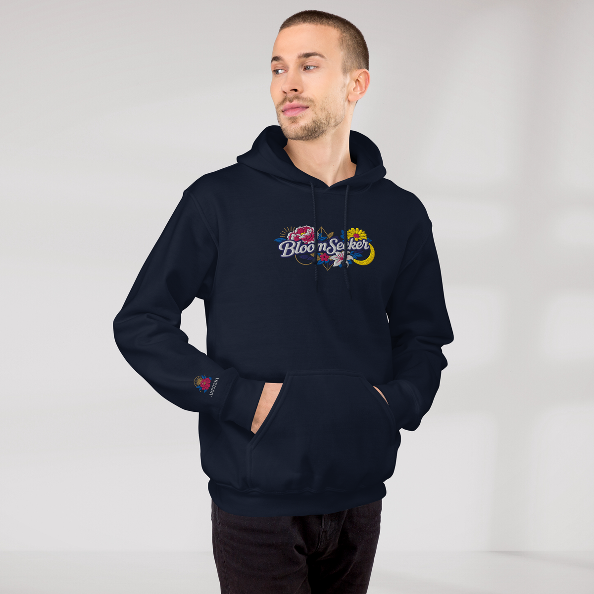 Bloom Seeker Hoodie Vibrant – Farbe Navy – Ansicht 6