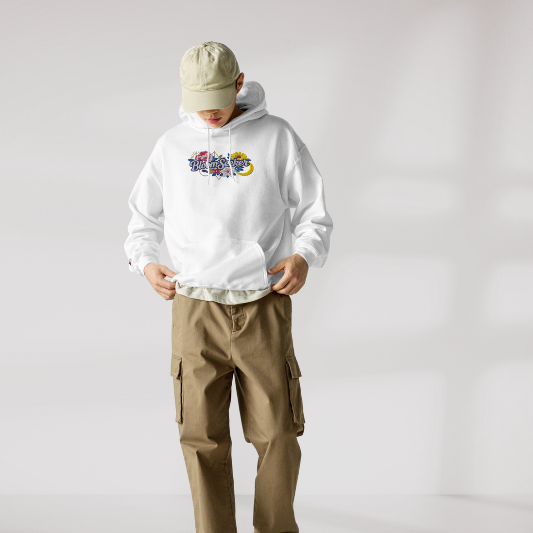 Bloom Seeker Hoodie Vibrant – Farbe Weiß – Ansicht 3