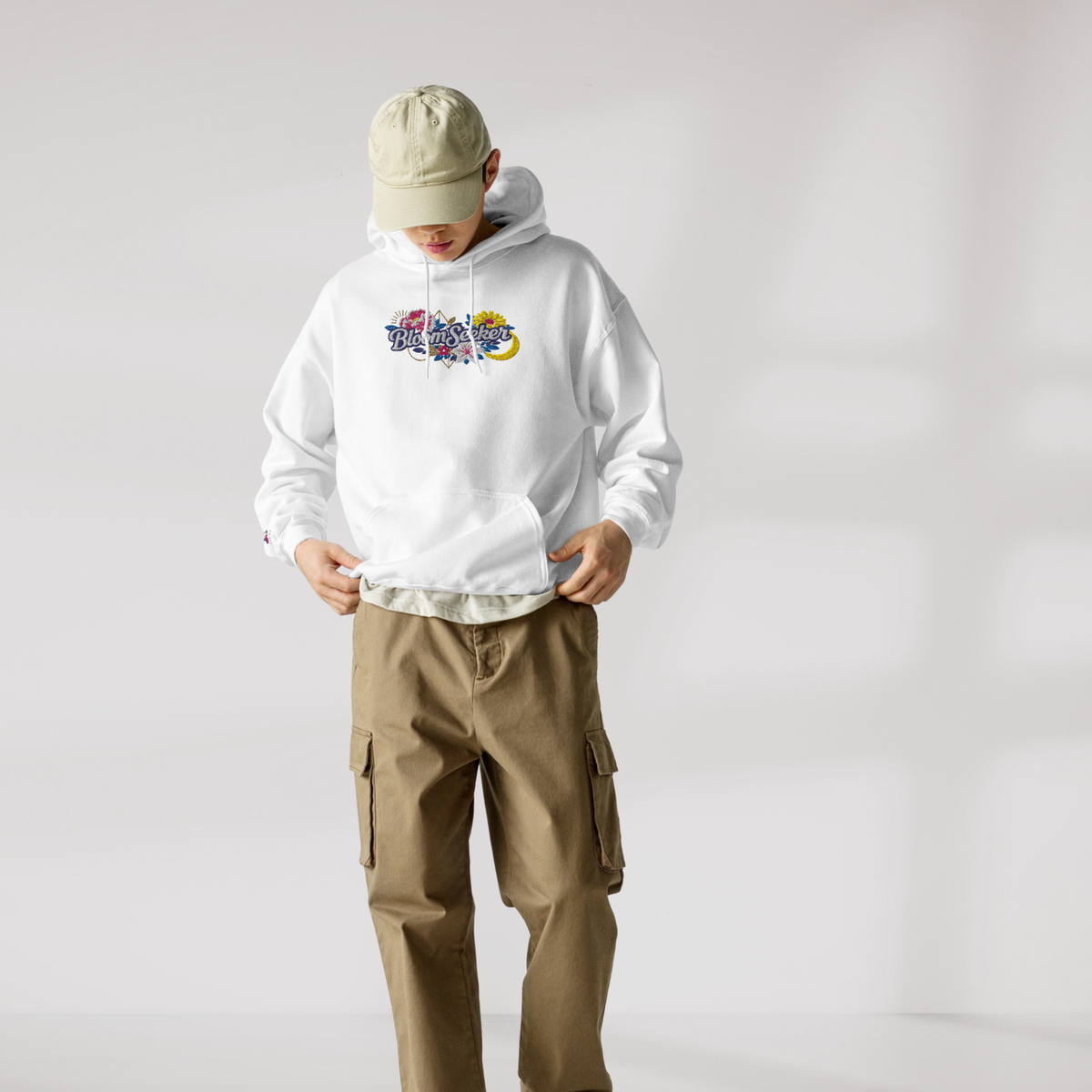 Bloom Seeker Hoodie Vibrant – Farbe Weiß – Ansicht 3