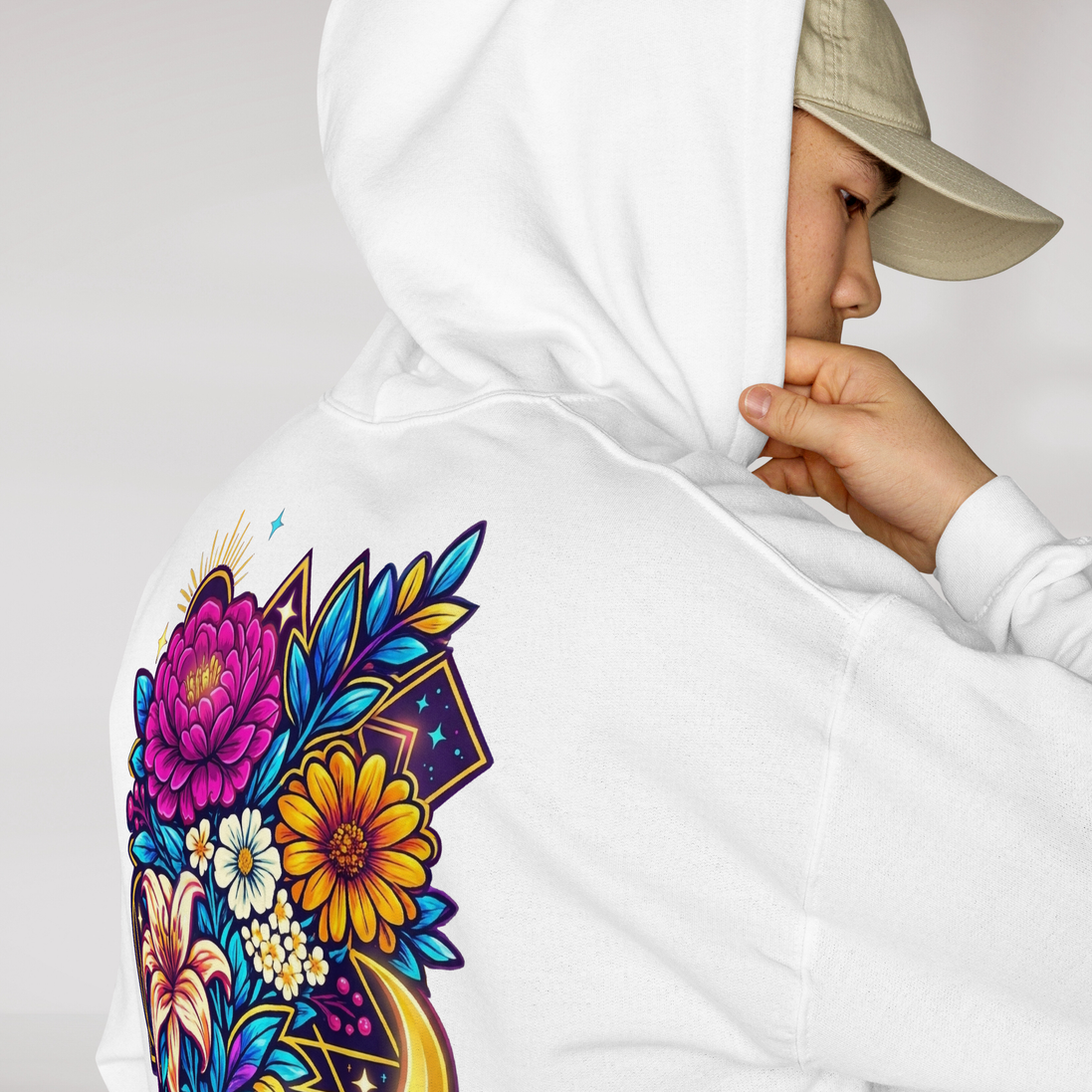 Bloom Seeker Hoodie Vibrant – Farbe Weiß – Ansicht 7