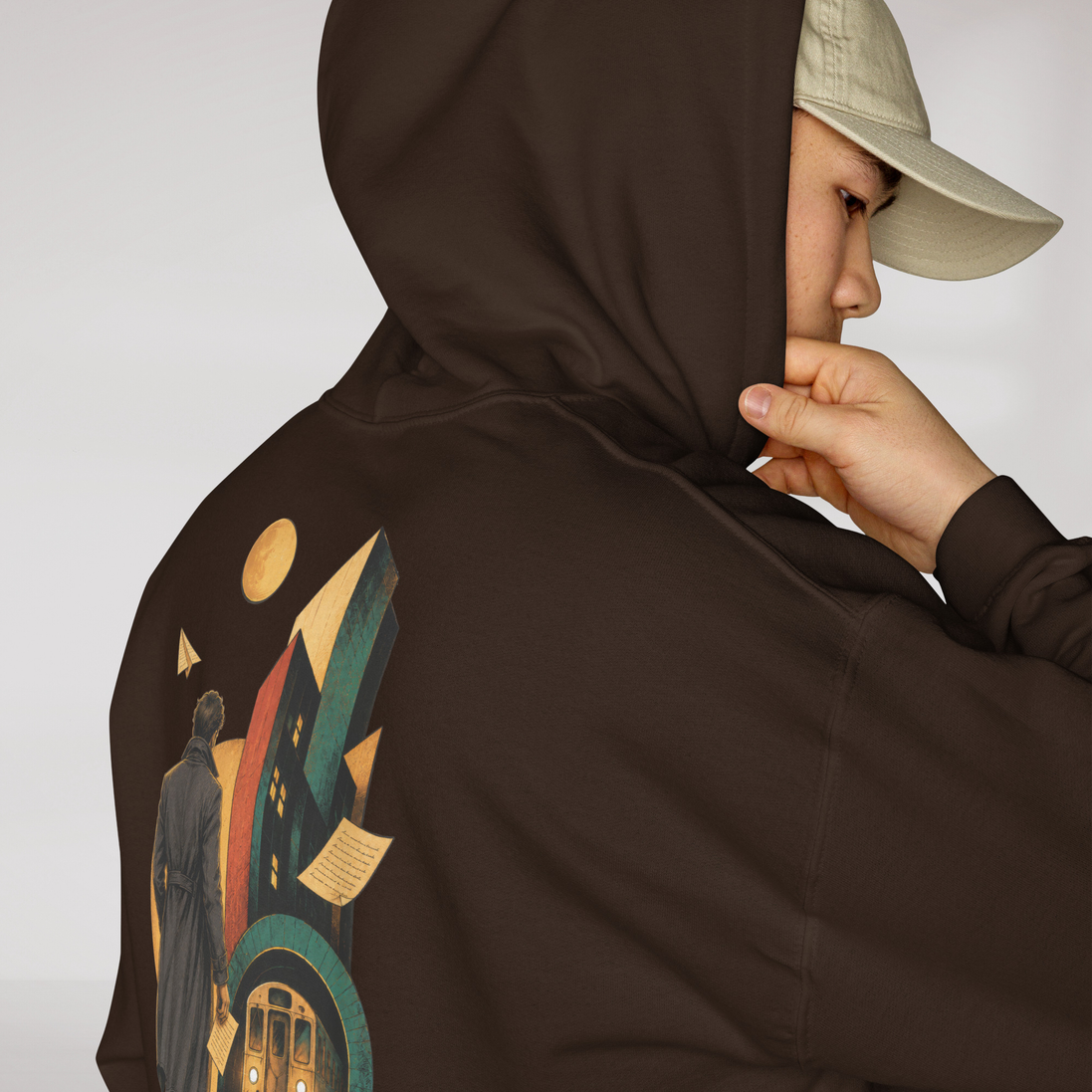 Concrete Poet Hoodie Retro (M) – Farbe Dunkle Schokolade – Ansicht 4