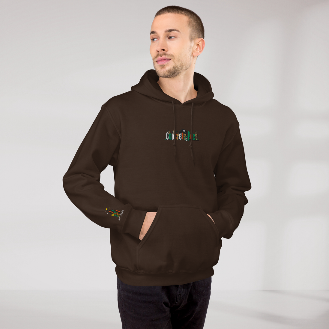 Concrete Poet Hoodie Retro (M) – Farbe Dunkle Schokolade – Ansicht 5