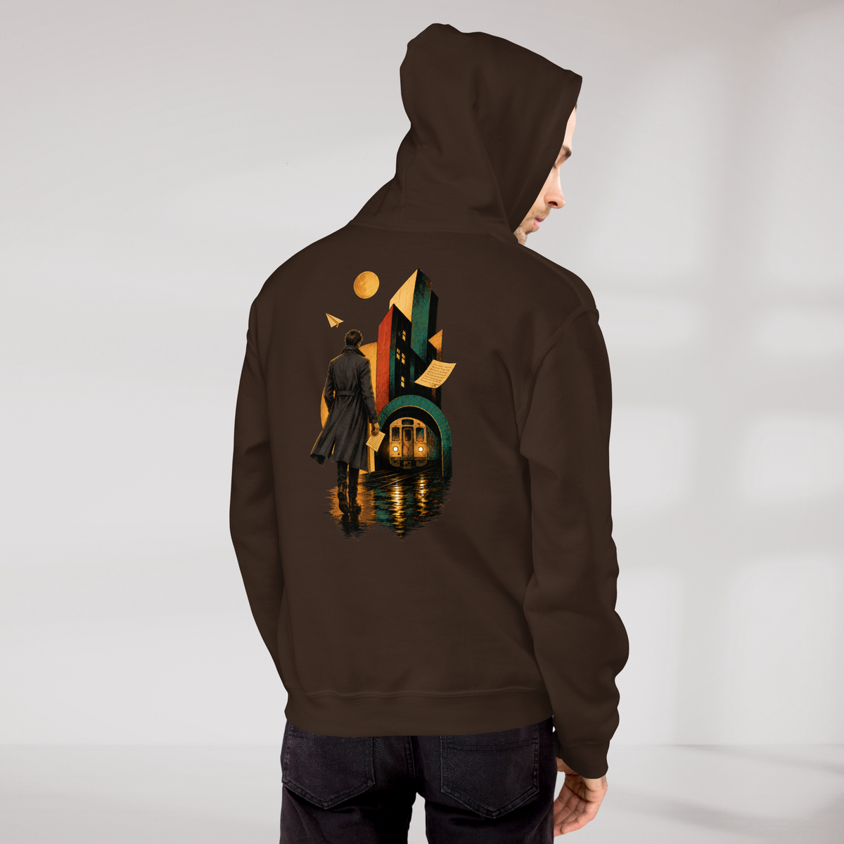 Concrete Poet Hoodie Retro (M) – Farbe Dunkle Schokolade – Ansicht 6