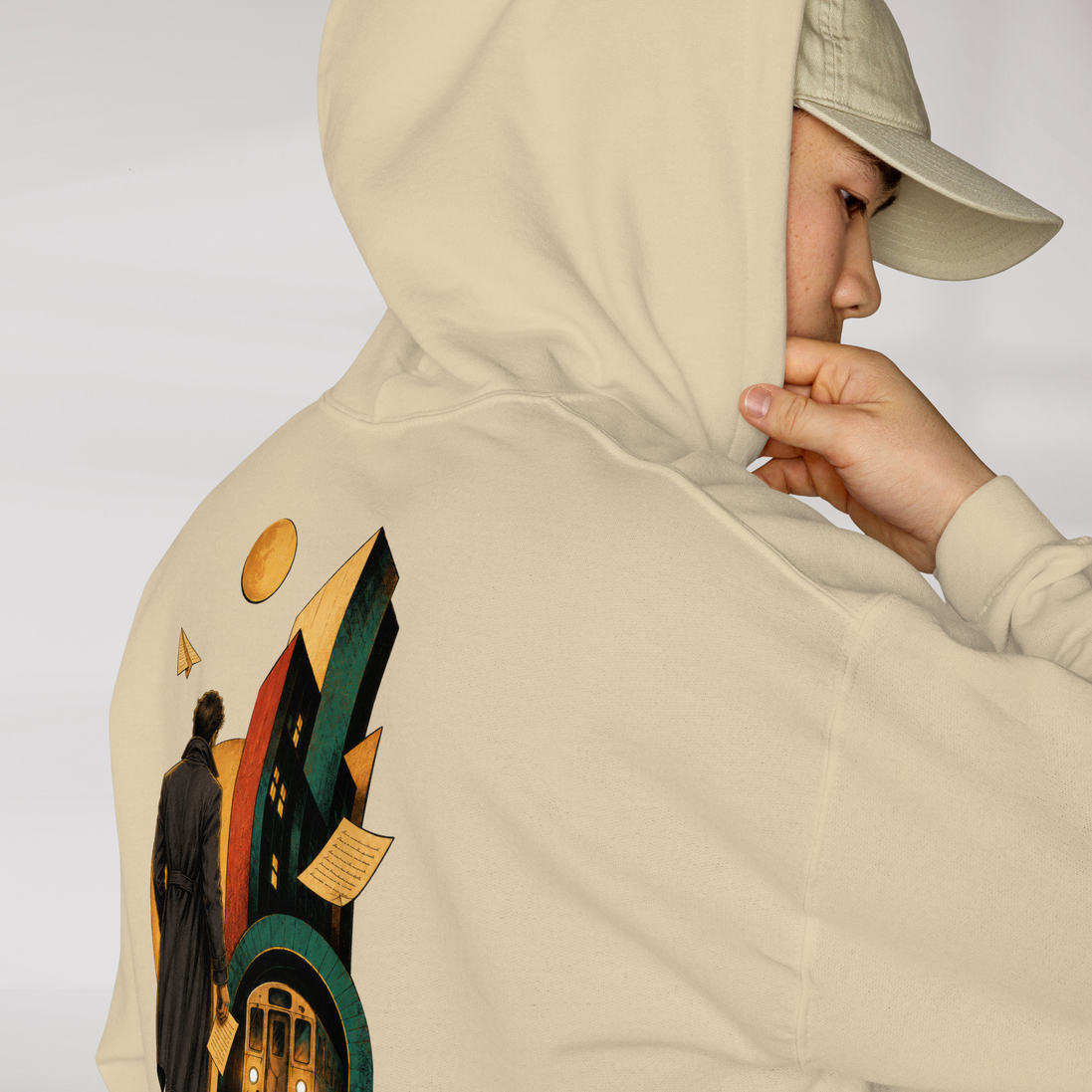 Concrete Poet Hoodie Retro (M) – Farbe Sand – Ansicht 4