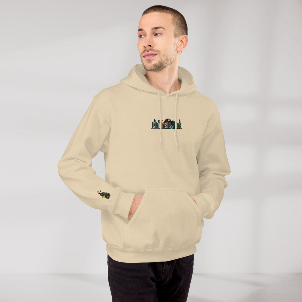 Concrete Poet Hoodie Retro (M) – Farbe Sand – Ansicht 5